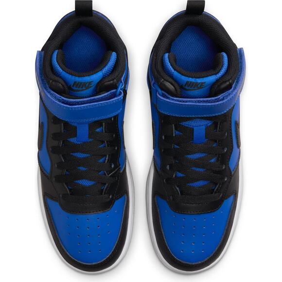 NWT Nike unisex Little Kids' Court Borough Mid 2 Shoes,Black/Game Royal-Size 3 - Picture 4 of 8